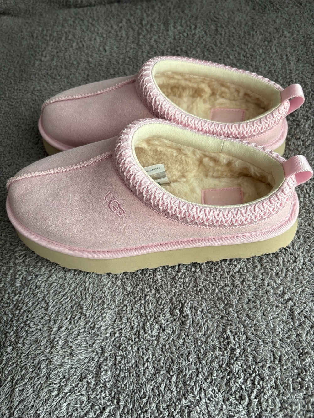 UGG Kids Pink Shearling-Lined Slip-On Clog